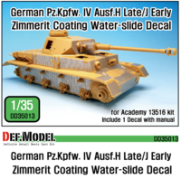 WWII PZ. IV Ausf.H Late /J Early Zimmerit Decal set (1/35 Academy new) - Image 1