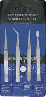 4 Piece Tweezers Set