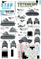 SS-Totenkopf. Invasion of France 1940. PzKpfw 35(t), S-35 Somua, Panhard 178.