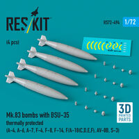 Mk.83 Bombs With BSU-35 Thermally Protected (4pcs) (A-4, A-6, A-7, F-4, F-8, F-14, F/A-18(C, D, E, F), AV-8B, S-3) (3D Printed) - Image 1
