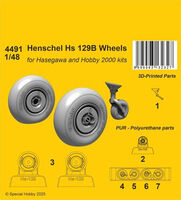 Henschel Hs 129B Wheels (For Hasegawa/Hobby 2000)